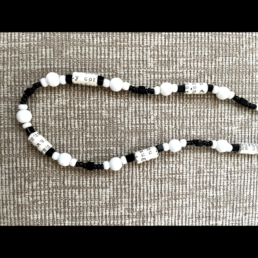 Handmade paper bead necklace